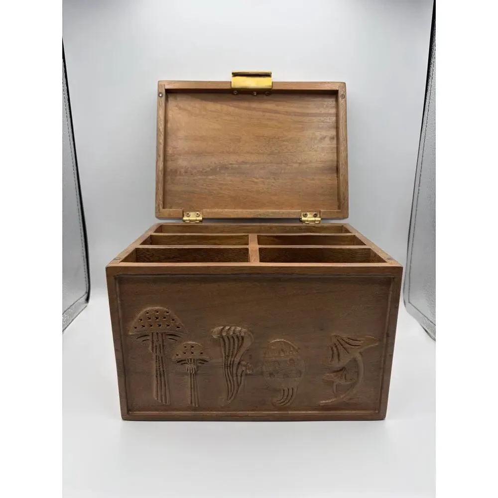 Anthropologie Terrain Mushroom Seed Storage Wooden Box